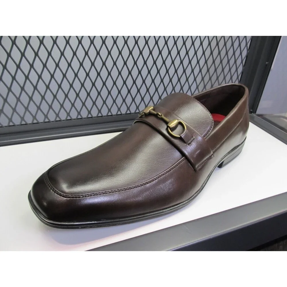 Alberto Fellini Men’s Slip‑On Loafers Size 12 Brown Horsebit Dress Shoes NIB
